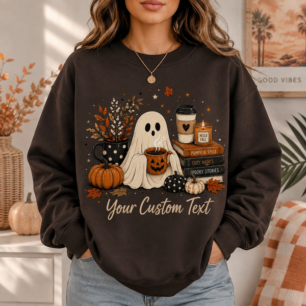 Personalized Fall Ghost Shirt, Custom Halloween Pumpkin Spice Tee