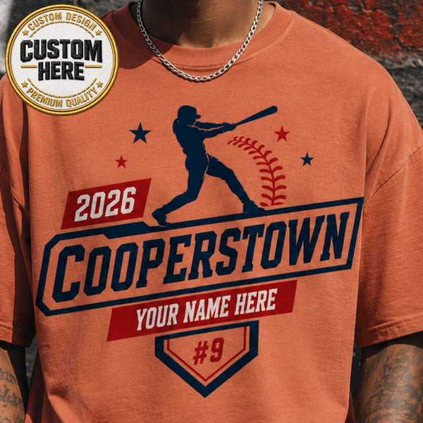 Custom Baseball Shirt, Personalized Team Tee, Player Name Design, Cooperstown Apparel, Youth Fan Top