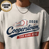 Custom Cooperstown Baseball Shirt, Personalized Team Name Tee, Retro Tournament Style 2026