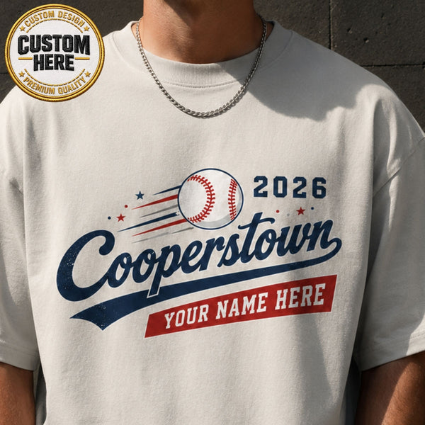Custom Cooperstown Baseball Shirt, Personalized Team Name Tee, Retro Tournament Style 2026