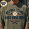 Personalized Baseball Shirt, Custom Cooperstown Team Tee, Retro Tournament Style 2026