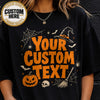 Personalized Halloween Shirt, Custom Text Pumpkin Witch Tee