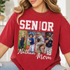 Custom Senior Baseball Mom Shirt 2027, Personalized Player Photo Tee With Name & Number