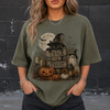Vintage Halloween Cat Shirt, Black Cat Witch & Pumpkin Trick or Treat Tee
