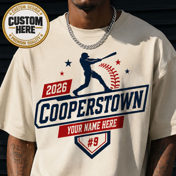 Custom Baseball Shirt, Personalized Team Tee, Player Name Design, Cooperstown Apparel, Youth Fan Top