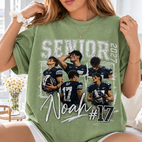 Custom 90s Bootleg Senior Football Mom Shirt, Retro Player Photo Tee