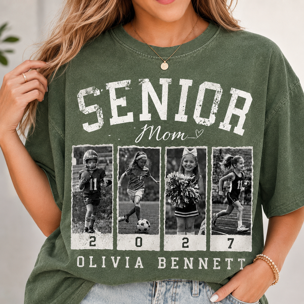 Personalized 2027 Senior Bootleg Football Shirt, Custom Football Mom Tee With Name & Number
