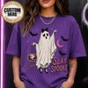 Personalized Halloween Ghost Shirt, Custom Name Pink Ghost Tee, Cute Goth Style