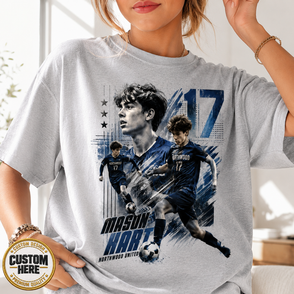 Custom Soccer Dad Shirt, Personalized Player Graphic Tee With Name & Number