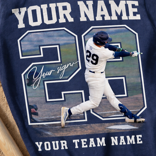 Custom Sports Photo Shirt, Personalized Player Name Number Tee, Youth Athlete Apparel, Picture Design