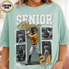 Custom Baseball Senior Mom Shirt, Vintage Player Photo Collage Bootleg Tee