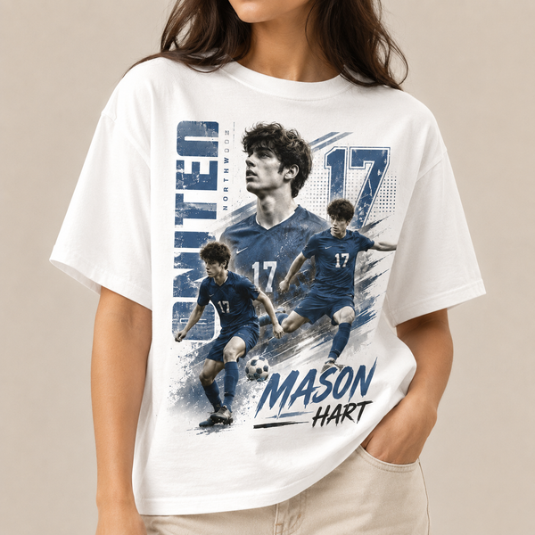 Personalized Soccer Player Shirt, Custom Team Name Tee, School Spirit Style