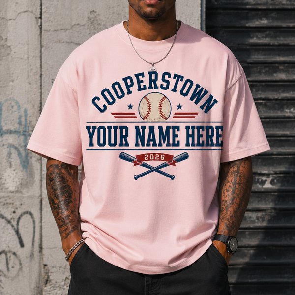 Personalized Baseball Shirt, Custom Cooperstown Team Tee, Retro Tournament Style 2026