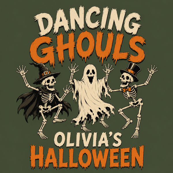 Dancing Ghouls Halloween Shirt, Cute Ghost & Skeleton Spooky Season Tee