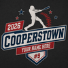 Custom Baseball Shirt, Personalized Team Tee, Player Name Design, Cooperstown Apparel, Youth Fan Top