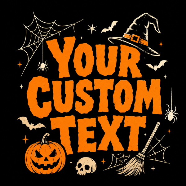 Personalized Halloween Shirt, Custom Text Pumpkin Witch Tee