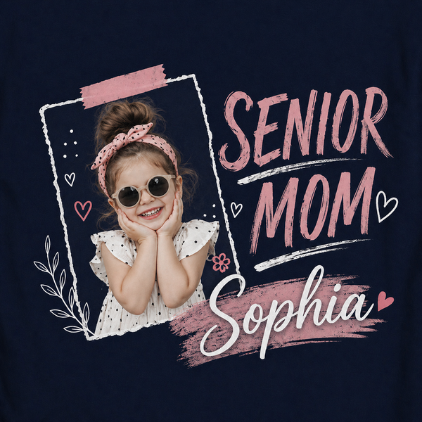 Personalized Class of 2027 Shirt, Custom Senior Mom Photo Tee