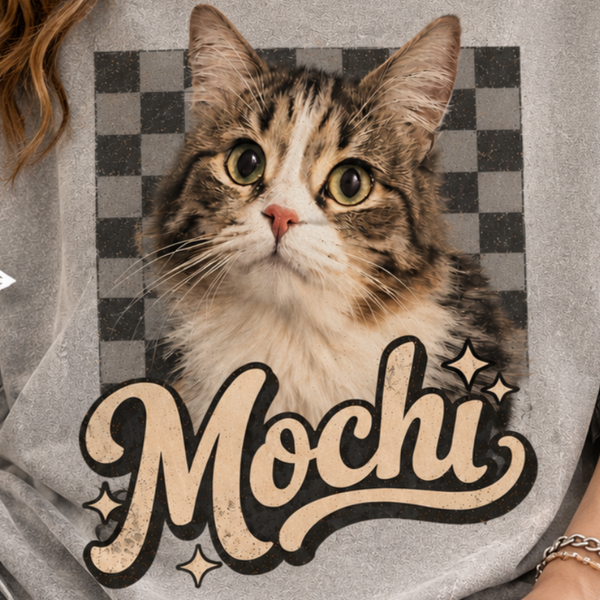 Personalized Dog Shirt, Vintage 90s Bootleg Tee, Pet Photo Name Design, Custom Cat Portrait Graphic