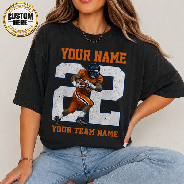 Custom Sport Photo Shirt, Personalized Player Name & Number Tee, Baseball Football Volleyball