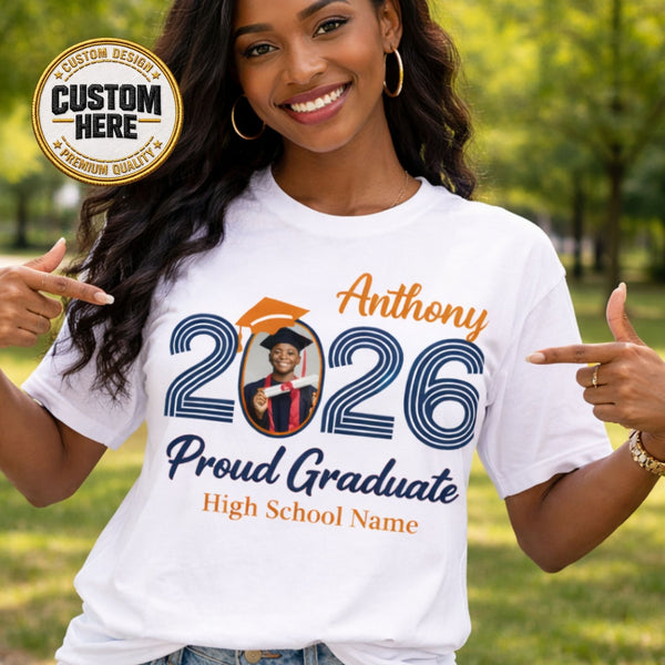 Custom Graduation 2026 Shirt, Personalized Class of 2026 Senior Tee, Matching Family Graduation Gift