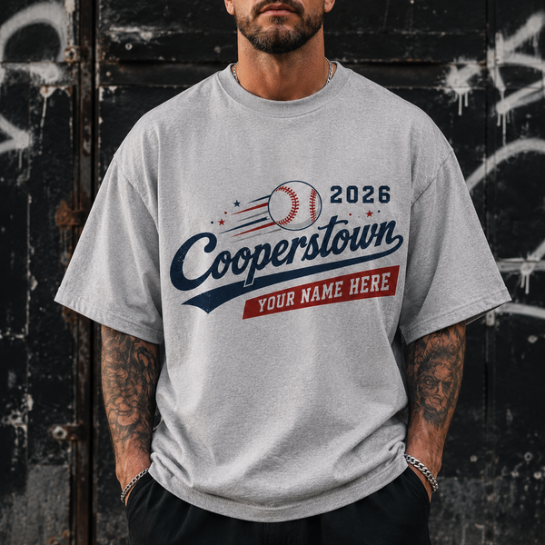 Custom Cooperstown Baseball Shirt, Personalized Team Name Tee, Retro Tournament Style 2026