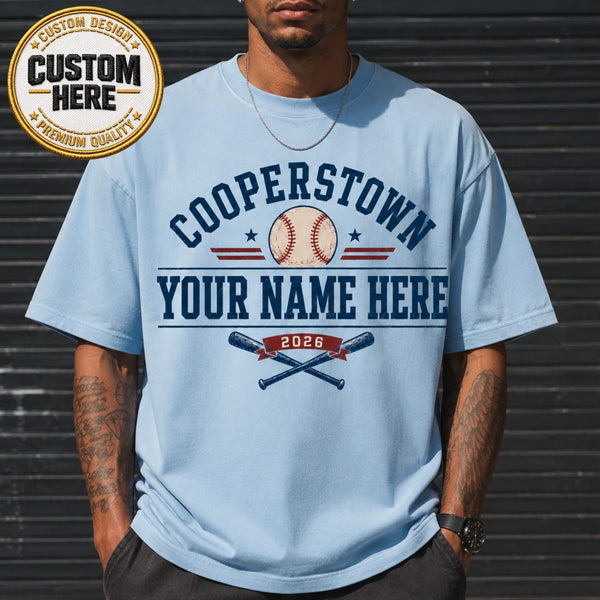 Personalized Baseball Shirt, Custom Cooperstown Team Tee, Retro Tournament Style 2026