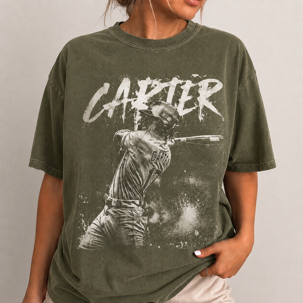 Personalized Baseball Player Shirt, Custom Name & Team Tee, Retro 90s Bootleg Style