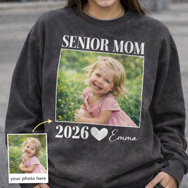 Custom Photo Senior Mom Dad Shirt 2026, Personalized Class of 2026 Graduation Tee, Proud Senior Parent Gift