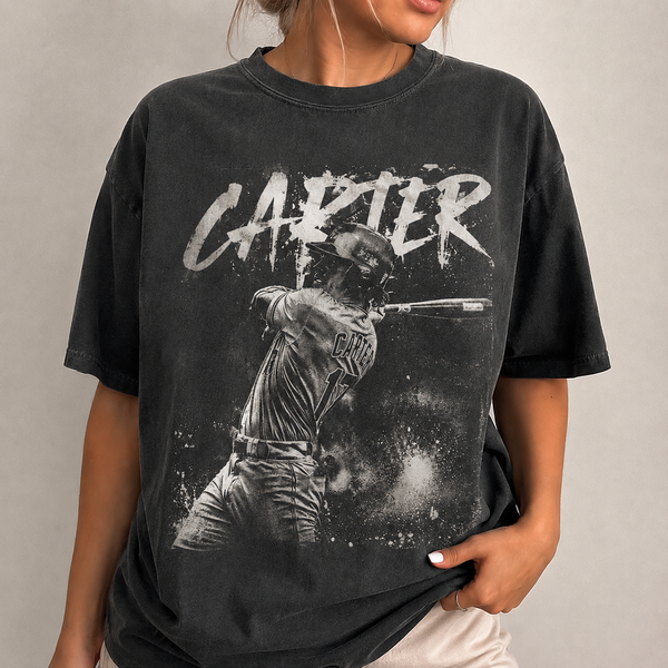 Personalized Baseball Player Shirt, Custom Name & Team Tee, Retro 90s Bootleg Style