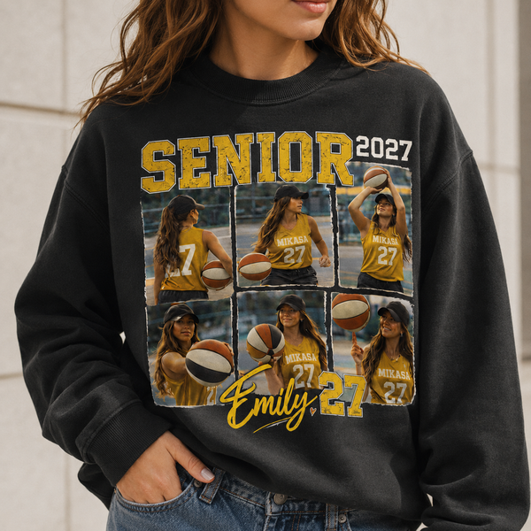 Senior Night 2027 Football Mom Shirt, Personalized Player Photo Tee