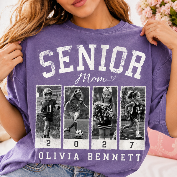 Personalized 2027 Senior Bootleg Football Shirt, Custom Football Mom Tee With Name & Number
