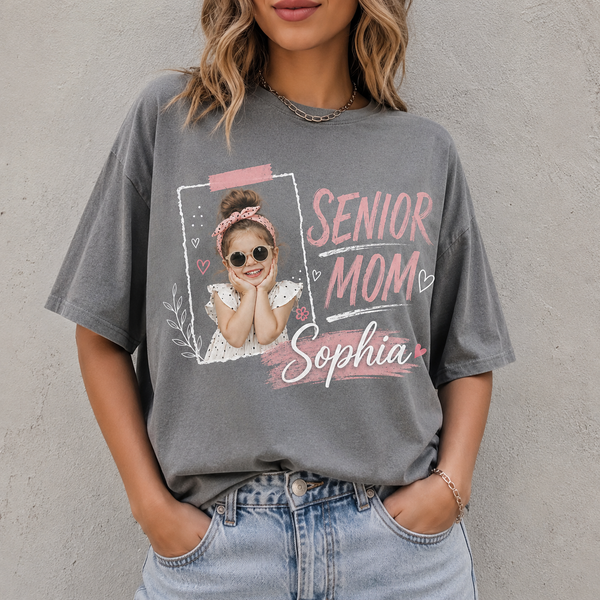 Personalized Class of 2027 Shirt, Custom Senior Mom Photo Tee