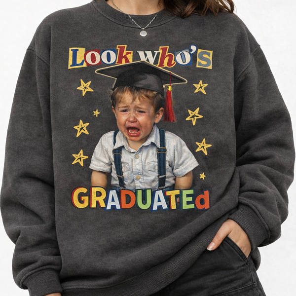 Personalized Graduation Shirt, Look Who Graduated Funny Photo Tee, Graduation Gift for Mom Dad