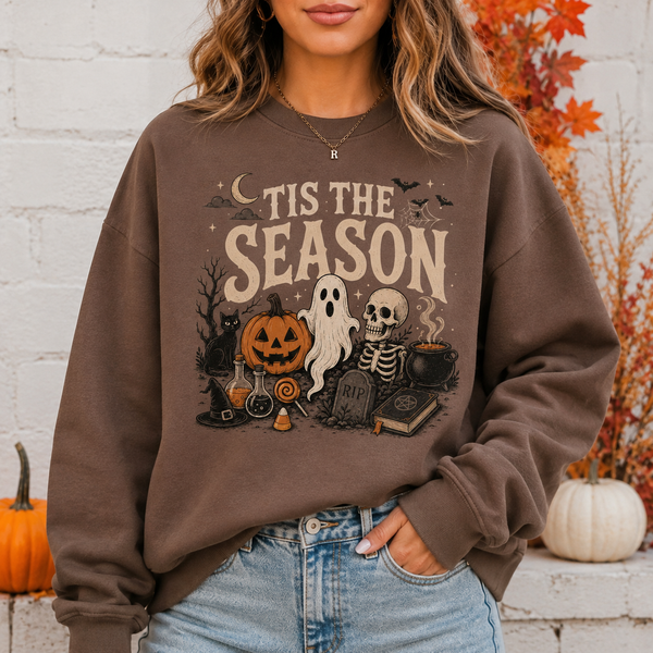 Tis The Season Halloween Shirt, Vintage Ghost Pumpkin Skeleton Tee