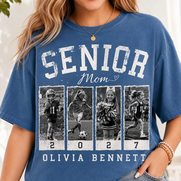 Personalized 2027 Senior Bootleg Football Shirt, Custom Football Mom Tee With Name & Number