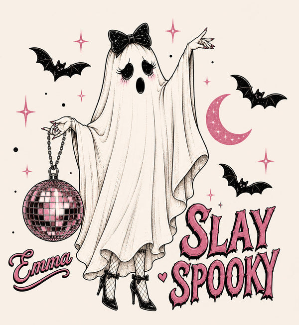Personalized Halloween Ghost Shirt, Custom Name Pink Ghost Tee, Cute Goth Style