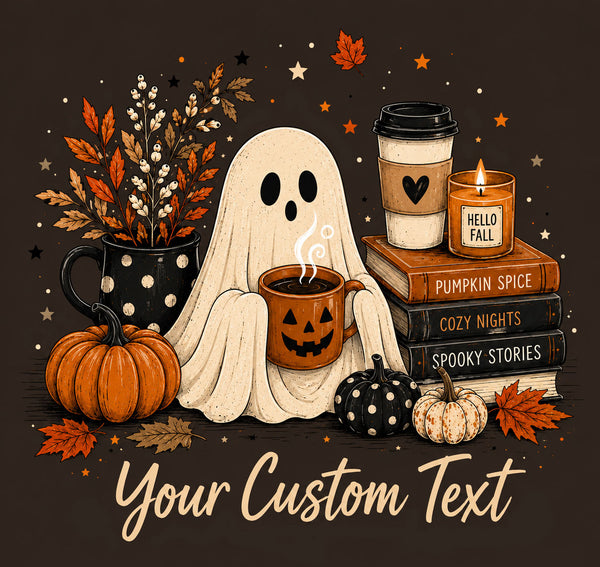Personalized Fall Ghost Shirt, Custom Halloween Pumpkin Spice Tee