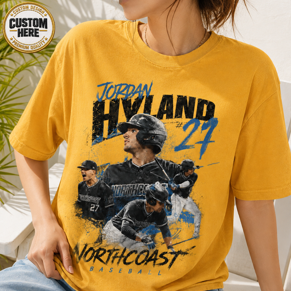 Custom Baseball Bootleg Shirt, Personalized Player Graphic Tee With Name & Number