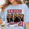Custom 2027 Senior Football Mom Bootleg Shirt, Player Photo Tee With Name & Jersey Number
