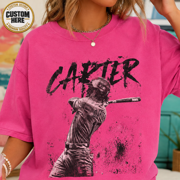 Personalized Baseball Player Shirt, Custom Name & Team Tee, Retro 90s Bootleg Style