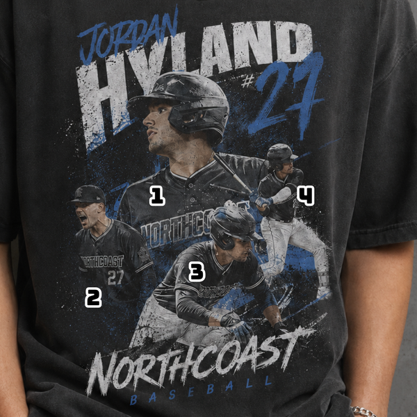 Custom Baseball Bootleg Shirt, Personalized Player Graphic Tee With Name & Number