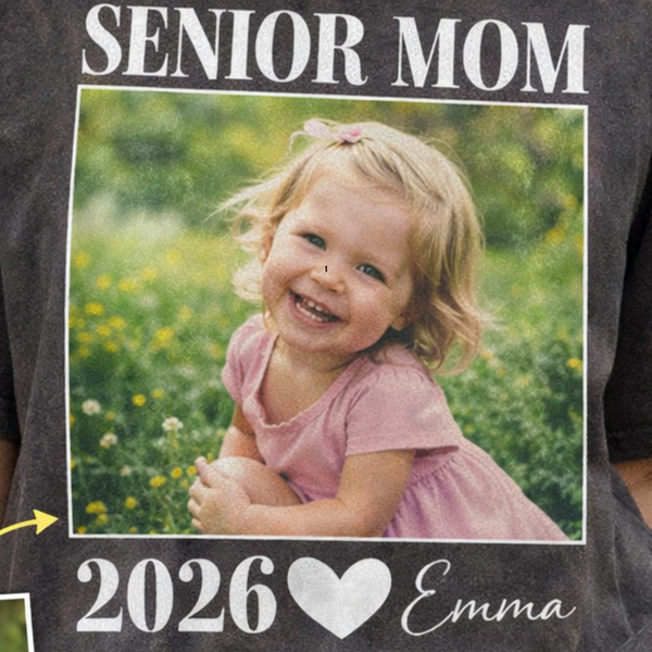 Custom Photo Senior Mom Dad Shirt 2026, Personalized Class of 2026 Graduation Tee, Proud Senior Parent Gift