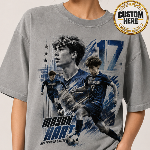 Custom Soccer Dad Shirt, Personalized Player Graphic Tee With Name & Number