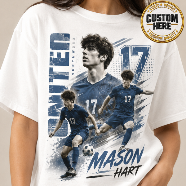 Personalized Soccer Player Shirt, Custom Team Name Tee, School Spirit Style