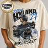Custom Baseball Bootleg Shirt, Personalized Player Graphic Tee With Name & Number