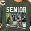 Custom Senior Baseball Mom Shirt 2027, Personalized Player Photo Tee With Name & Number