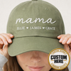 Custom Mama Hat with Kids Names, Personalized 3D Puff Embroidered Cap, New Mom Gift