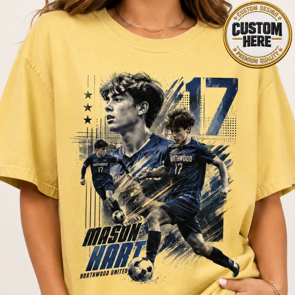 Custom Soccer Dad Shirt, Personalized Player Graphic Tee With Name & Number
