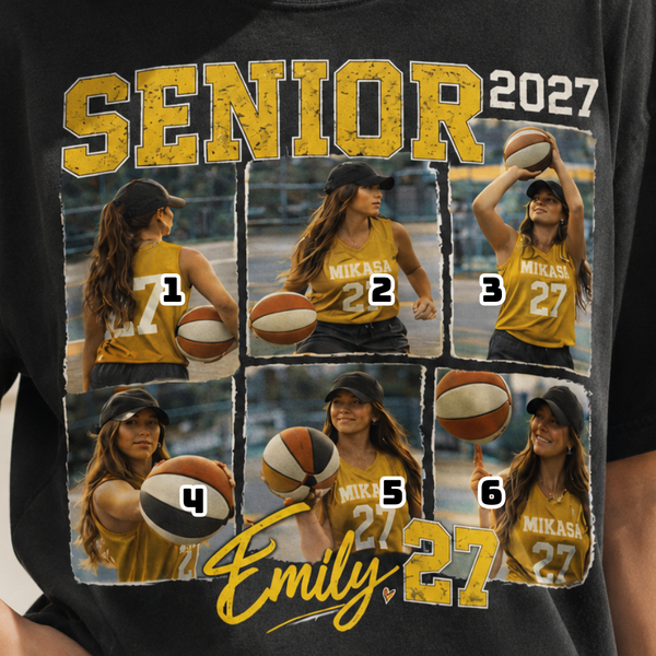 Senior Night 2027 Football Mom Shirt, Personalized Player Photo Tee