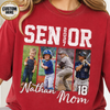 Custom Senior Baseball Mom Shirt 2027, Personalized Player Photo Tee With Name & Number